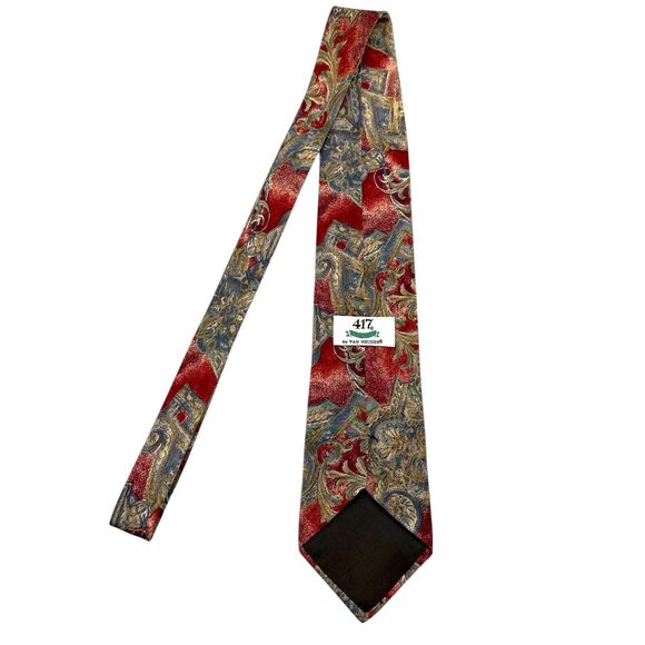 Van Heusen Vintage 100% Silk Dress Tie Paisley Floral Pattern 57" 3.75" - Picture 3 of 11